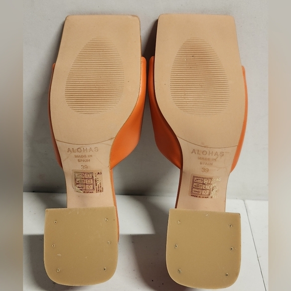 Alohas Brushed Degradé in Pomelo Orange Leather Sandals EU 39 - Picture 15 of 15